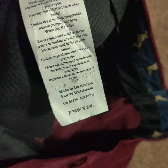 Lauren Ralph Lauren Men’s Stretch Red Corduroy Performance Pants 36 x 29 - Picture 4 of 9